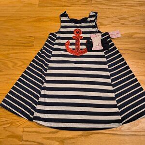 Tommy Bahama, Anchor Sundress w/ Hair Bow, Girls Size 7/8 (NWT)